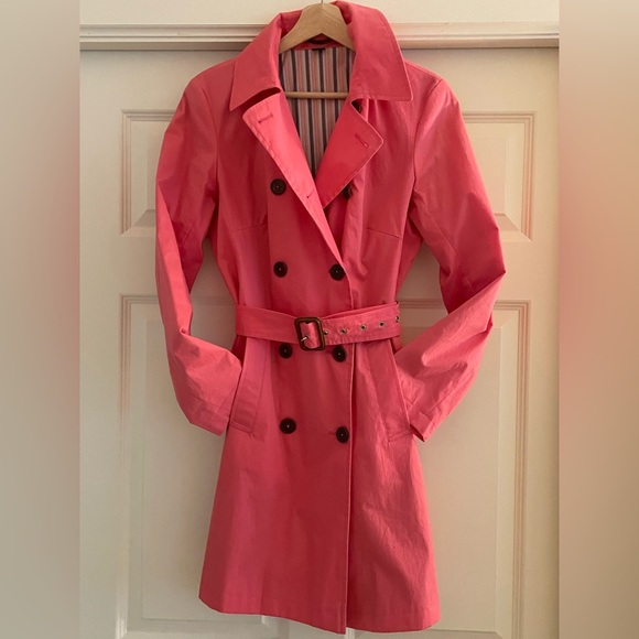 BODEN Pink Double-Breasted Trench Coat - Picture 1 of 8